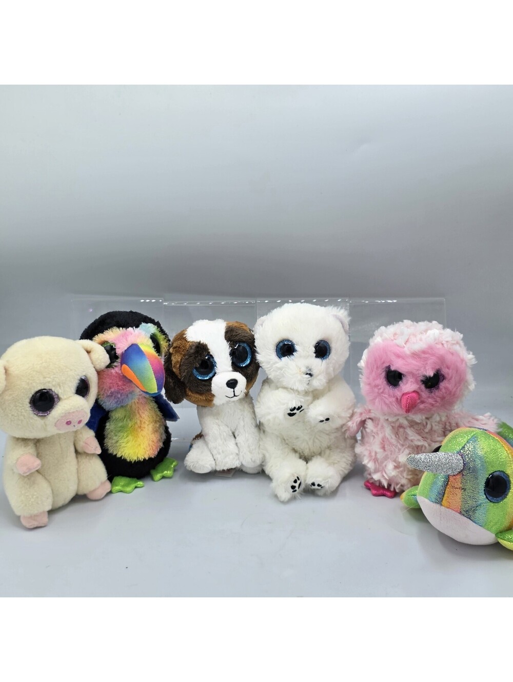 TY Beanie Boos Plush Lot of 6 Piggley Duke Twiggy Wuzzy Beaks Nori Used